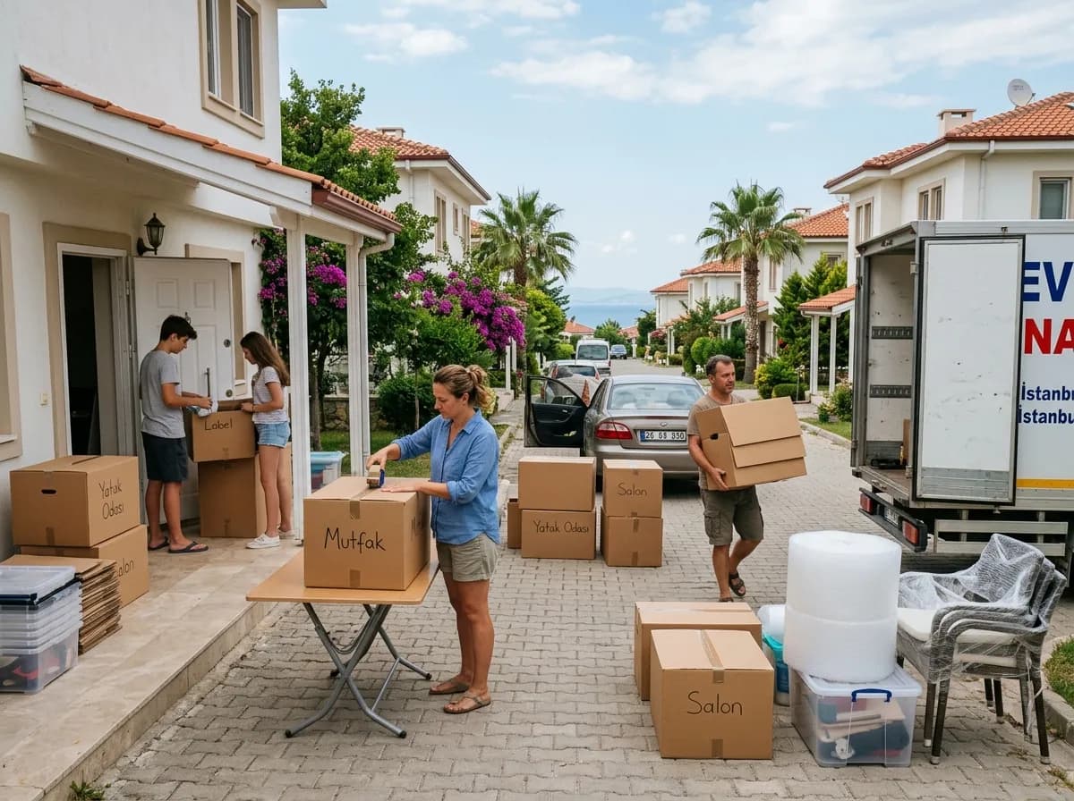 Büyükçekmece yazlık sitede eşya paketleme ve taşıma hazırlığı