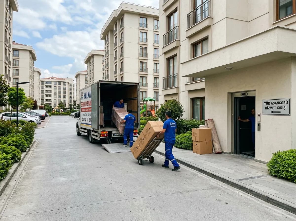 Küçükçekmece Halkalı sitesinde servis asansörüyle evden eve taşıma